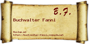 Buchvalter Fanni névjegykártya